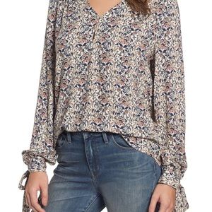 Hinge (from Nordstrom) tie sleeve floral blouse